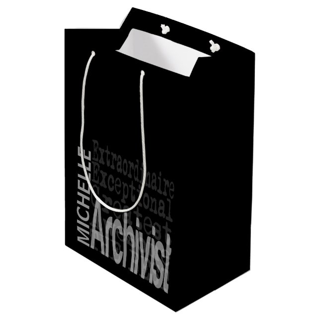 Sac Cadeau Moyen Archiviste Extraordinaire CUSTOM (Dos Angle)