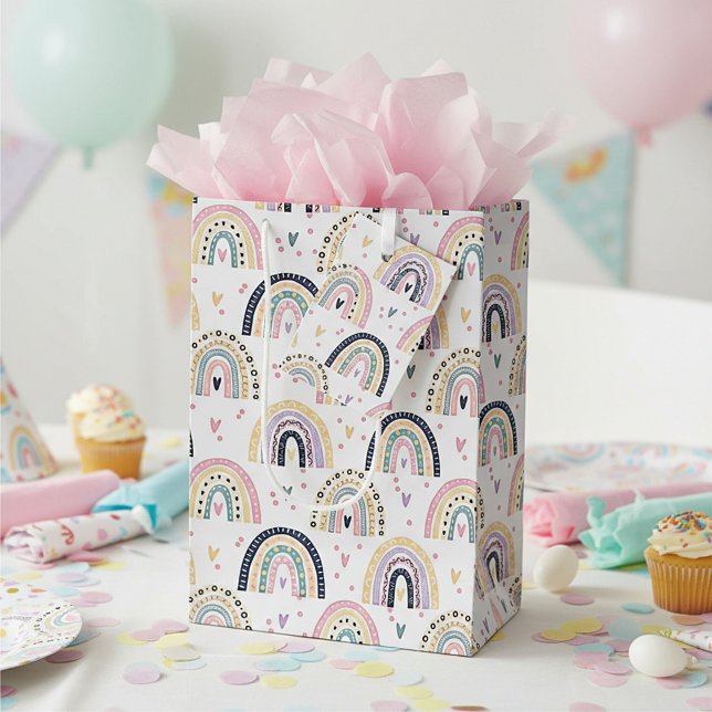 Sac Cadeau Moyen Arcs-en-ciel pastel mignons (Créateur téléchargé)