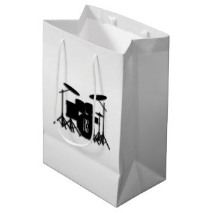 Sac Cadeau Moyen Argent de l'ensemble à tambour monogramme