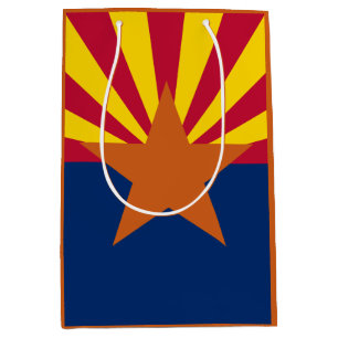 Sac Cadeau Moyen Arizona Drapeau : Réglage de Star Sun, État du cui