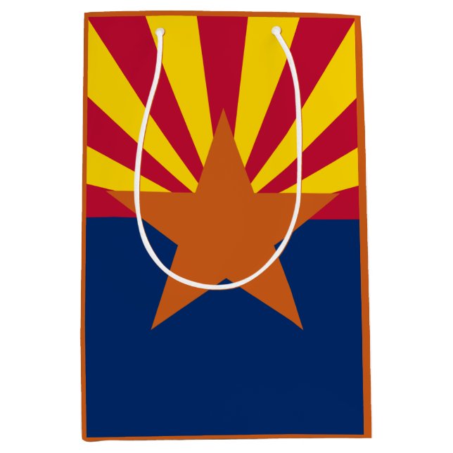 Sac Cadeau Moyen Arizona Drapeau : Réglage de Star Sun, État du cui (Devant)