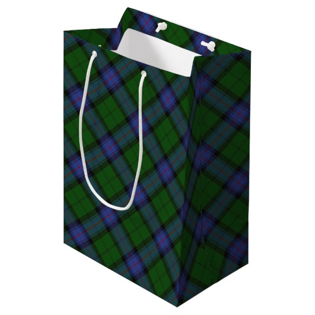 Sac Cadeau Moyen Armstrong Clan Tartan Scottish Plaid Motif (Devant Angle)
