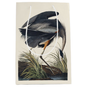 Sac Cadeau Moyen Art de la nature de l'aigrette bleue d'Audubon vin