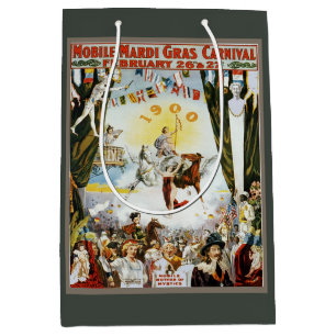 Sac Cadeau Moyen Art de l'affiche de carnaval Mardi Gras mobile vin