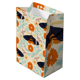 Sac Cadeau Moyen Art de motif de papillon de nuit Cottagecore | Con