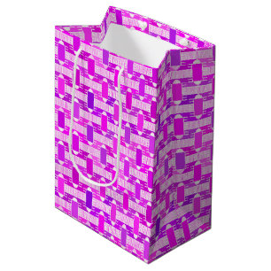Sac Cadeau Moyen Art Déco chic industriel, violet, orchidée, lavand