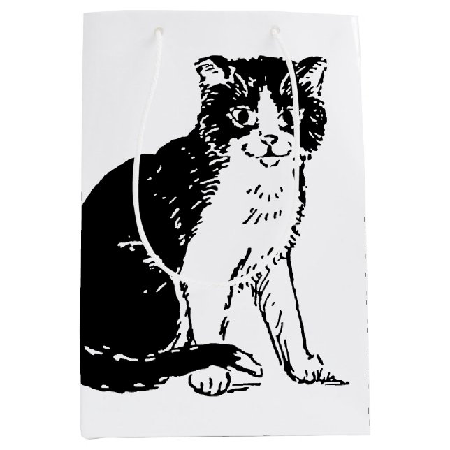 Sac Cadeau Moyen Art fin Kitty Cat (Devant)
