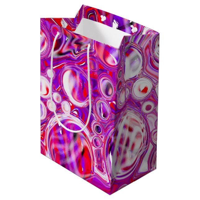 Sac Cadeau Moyen Art fluide rouge et violet (Dos Angle)