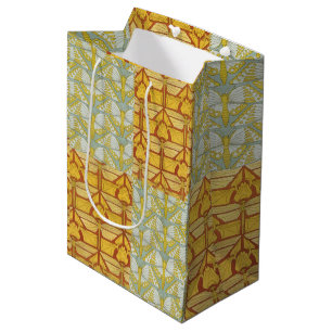 Sac Cadeau Moyen Art Nouveau vintage de grille de motif de la natur