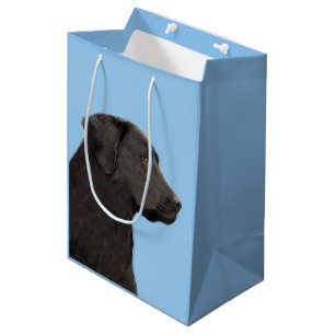 Sac Cadeau Moyen Art original de chien de peintre noir de Labrador