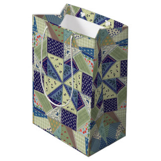 Sac Cadeau Moyen Art populaire polonais - Courtepoint en patchwork