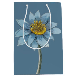 Sac Cadeau Moyen Art spirituel de fleur de lotus de nénuphar bleu v