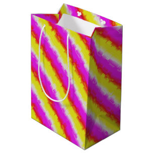 Sac Cadeau Moyen Artdeco rose Jaune Artdeco Arc-en-ciel rayures