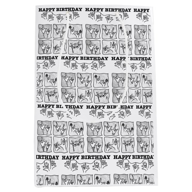 Sac Cadeau Moyen ASL ILY Obsession - Happy Birthday!  (Devant)