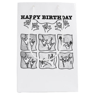 Sac Cadeau Moyen ASL ILY Obsession - Joyeux Anniversaire !