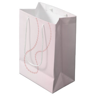 Sac Cadeau Moyen Assez Chic Perles Roses pour Enterrement de Vie de