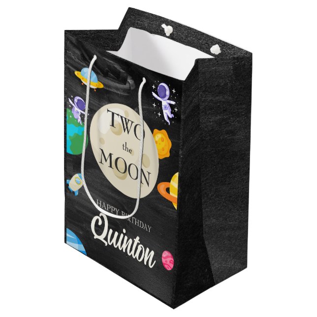 Sac Cadeau Moyen Astronaut Espace extra-atmosphérique 2e anniversai (Devant Angle)