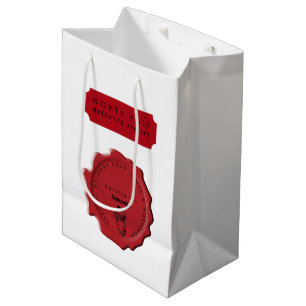 Sac Cadeau Moyen Atelier père Noël Nom personnalisé Timbre de Noël