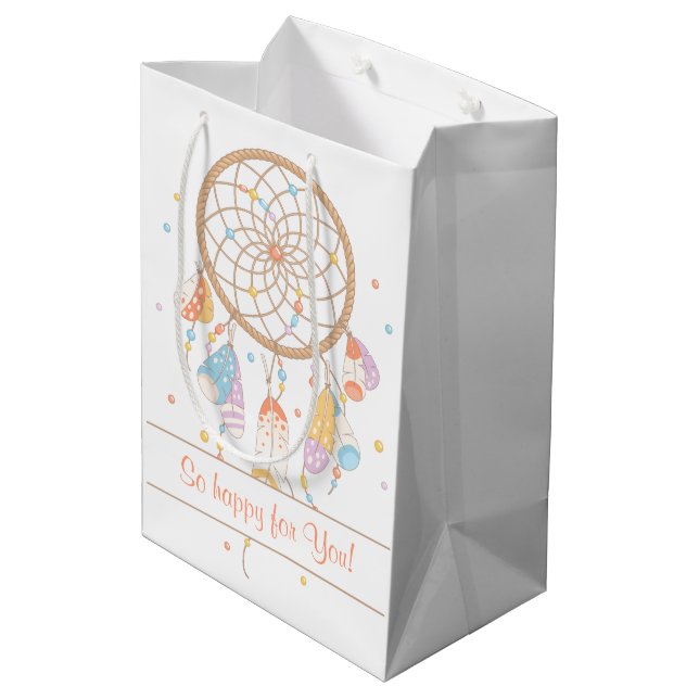 Sac Cadeau Moyen Attrape-rêve Tribal Boho Enceinte (Dos Angle)