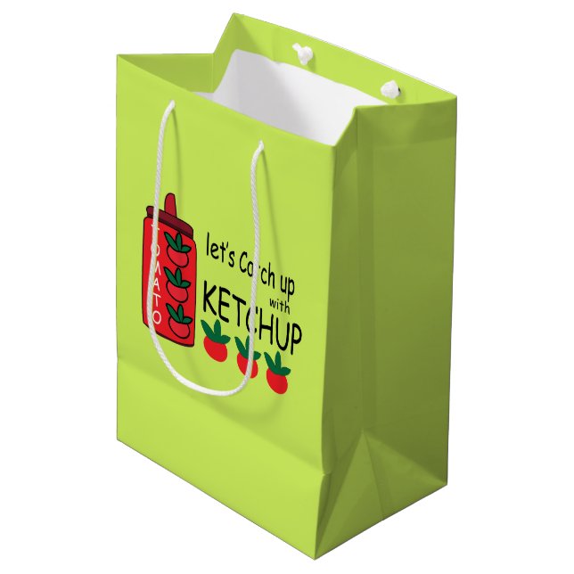 Sac Cadeau Moyen Attrapons Avec Ketchup (Devant Angle)