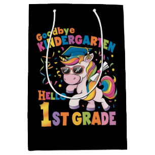 Sac Cadeau Moyen Au revoir maternelle bonjour CE1 licorne