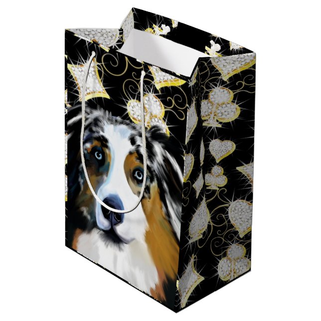 Sac Cadeau Moyen Australian Shepherd   (Dos Angle)