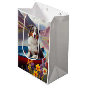 Sac Cadeau Moyen Australian Shepherd sur une pagaie : Une aventure 