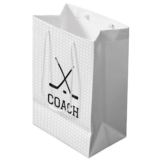 Sac Cadeau Moyen Autocollants de hockey sur glace Coach Joueur de l (Devant Angle)