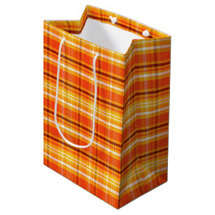 Sac Cadeau Moyen Automne Plaid
