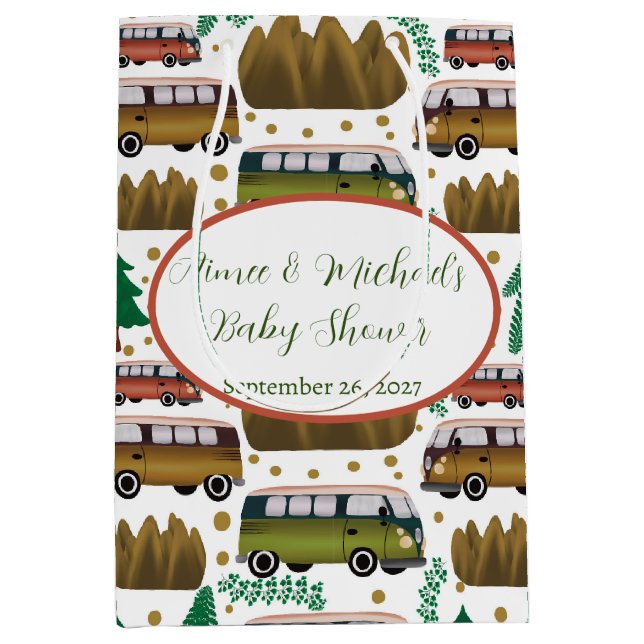 Sac Cadeau Moyen Aventure Attend : Baby shower neutre pour les femm (Devant)