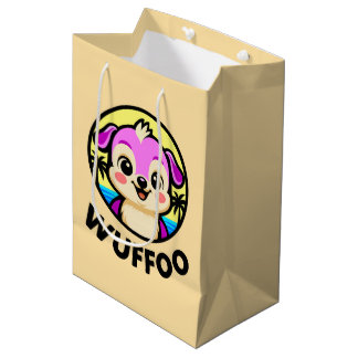 Sac Cadeau Moyen Aventures Wuffoo logo d'animation de chiot mignon 