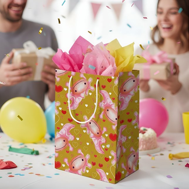 Sac Cadeau Moyen Axolotl Love moutarde (Créateur téléchargé)