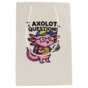 Sac Cadeau Moyen Axolotl nerd sarcastique je pose des questions sur