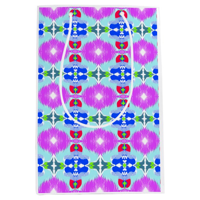 Sac Cadeau Moyen Azure Bloom Kaleidoscope (Devant)