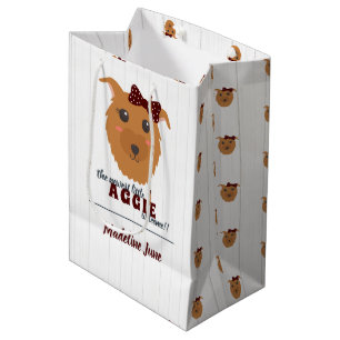 Sac Cadeau Moyen Baby Girl Aggie Dog Maroon Baby shower