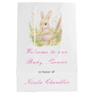 Sac Cadeau Moyen Baby shower à lapin de printemps