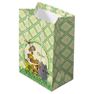 Sac Cadeau Moyen Baby shower d'animaux de bébé de jungle de safar
