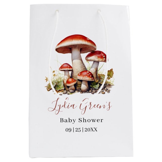 Sac Cadeau Moyen Baby shower de champignons Invitation, Automne Neu (Devant)