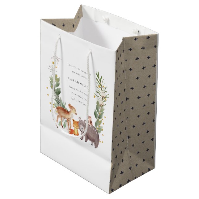 Sac Cadeau Moyen Baby shower de courge feuillu mou en bois (Devant Angle)