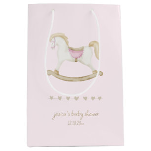 Sac Cadeau Moyen Baby shower de cow-girl rose Vintage rocheuse