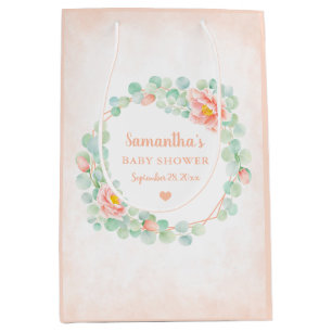 Sac Cadeau Moyen Baby shower Eucalyptus Feuille perceuse de germes 