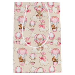 Sac Cadeau Moyen Baby shower fille rose