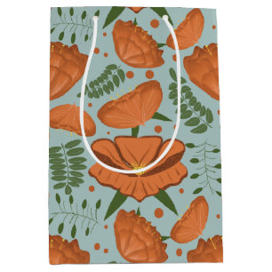 Sac Cadeau Moyen Baby shower fleur sauvage Orange Poppy