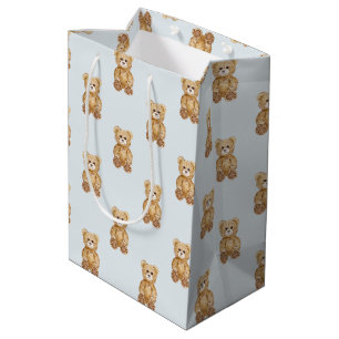 Sac Cadeau Moyen Baby shower Garçon bleu Teddy Bear