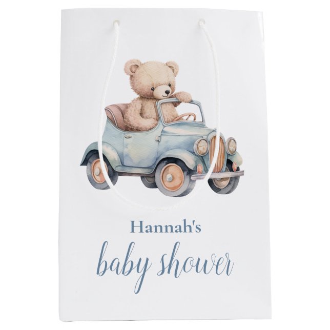 Sac Cadeau Moyen Baby shower millénaire de l'ours en peluche (Devant)