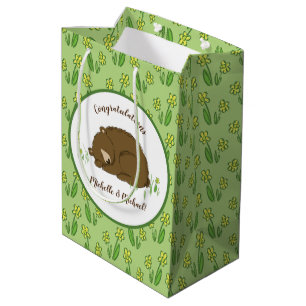 Sac Cadeau Moyen Baby shower Ours Brown Animaux de forêt