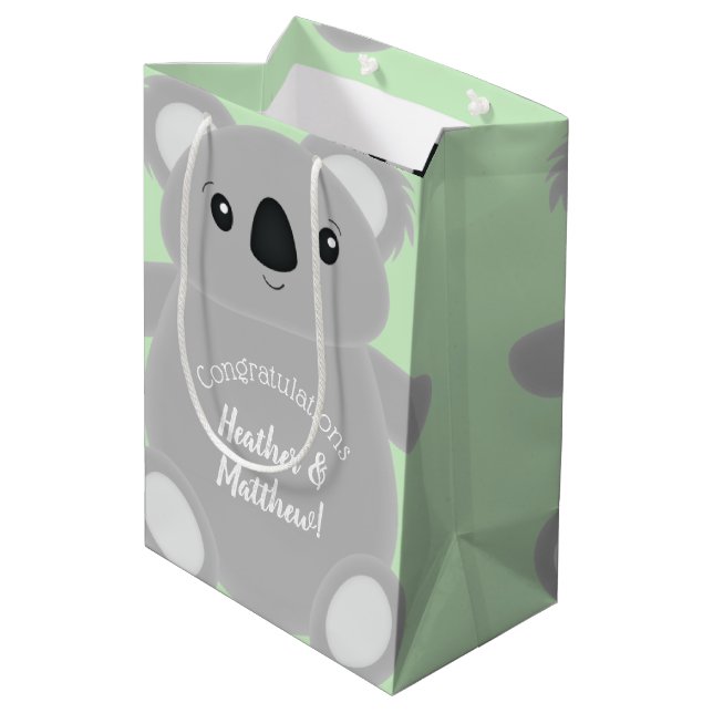 Sac Cadeau Moyen Baby shower Ours de Koala (Dos Angle)