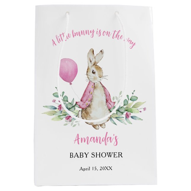 Sac Cadeau Moyen Baby shower Peter Rabbit (Devant)