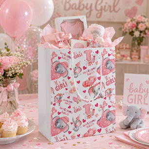 Sac Cadeau Moyen Baby shower pour bébé fille adorable & Cadeau pour