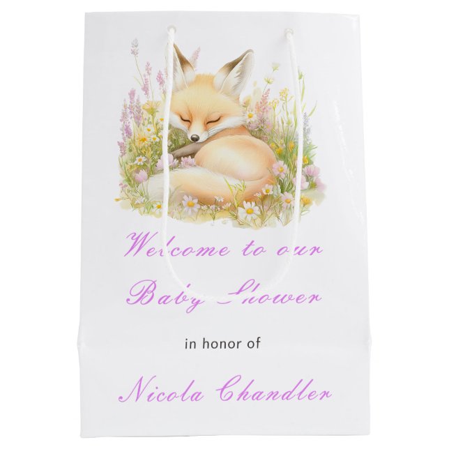 Sac Cadeau Moyen Baby shower Spring Fox (Dos)